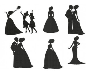 Stickserie - Hochzeit Silhouette - Teil 2 - "Braut Edition"